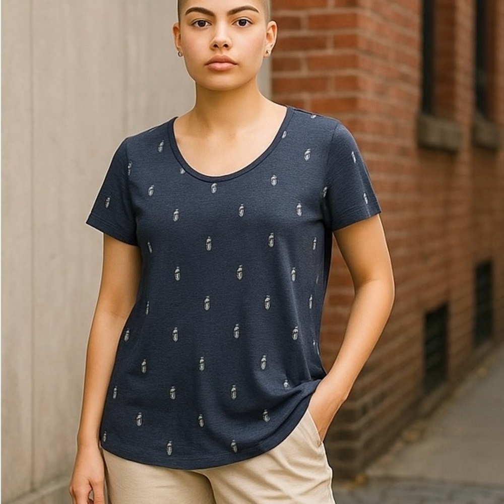 Rails Luna Linen Blend Pineapple scoop neck top M